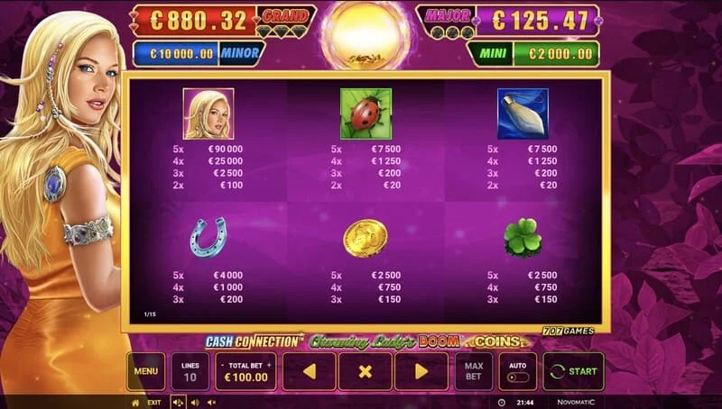 Cash Connection - Charming Lady's Boom Coins мини игра